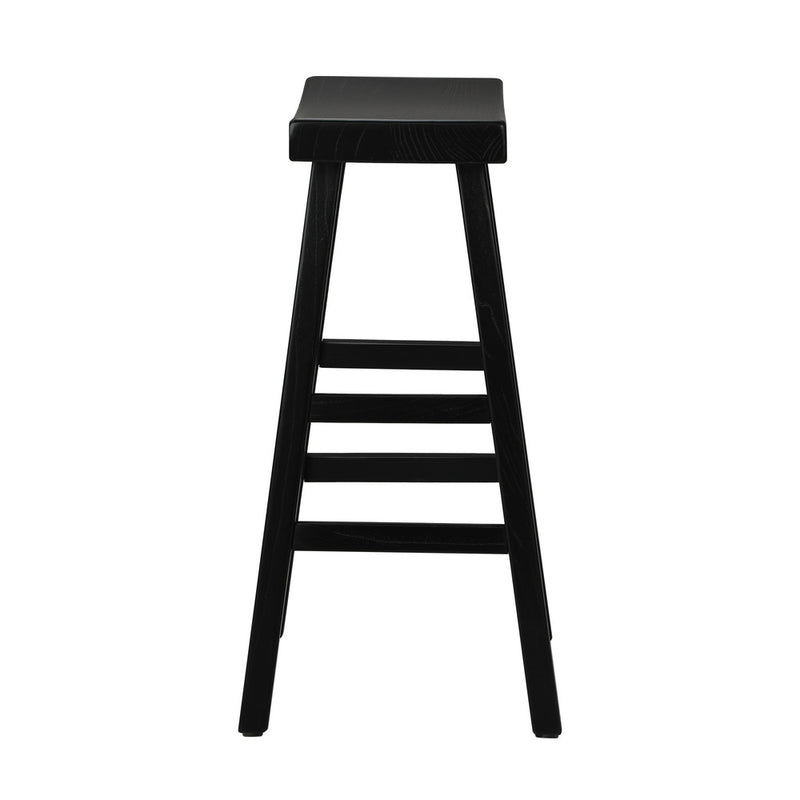 Oikiture 2X Bar Stools Wooden Counter Chairs Black