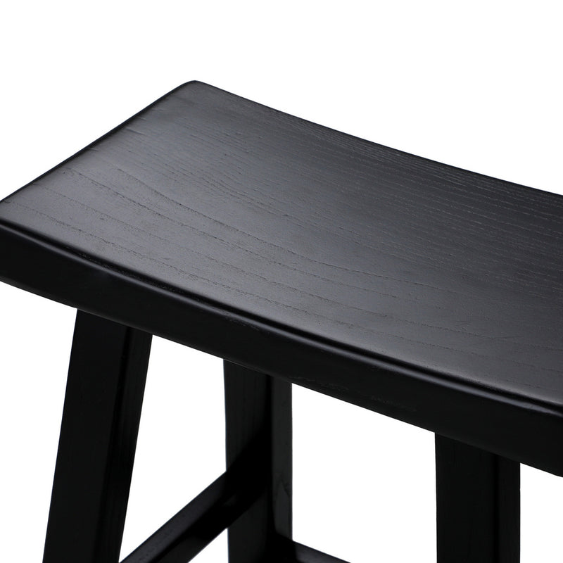 Oikiture 2X Bar Stools Wooden Counter Chairs Black