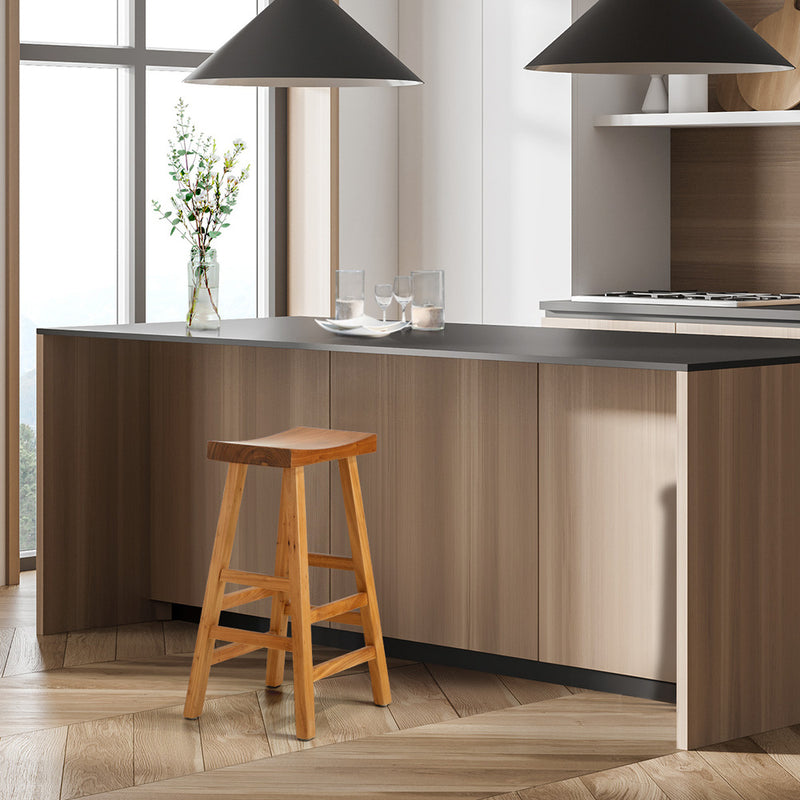 Oikiture Bar Stool Wooden Counter Chairs Natural