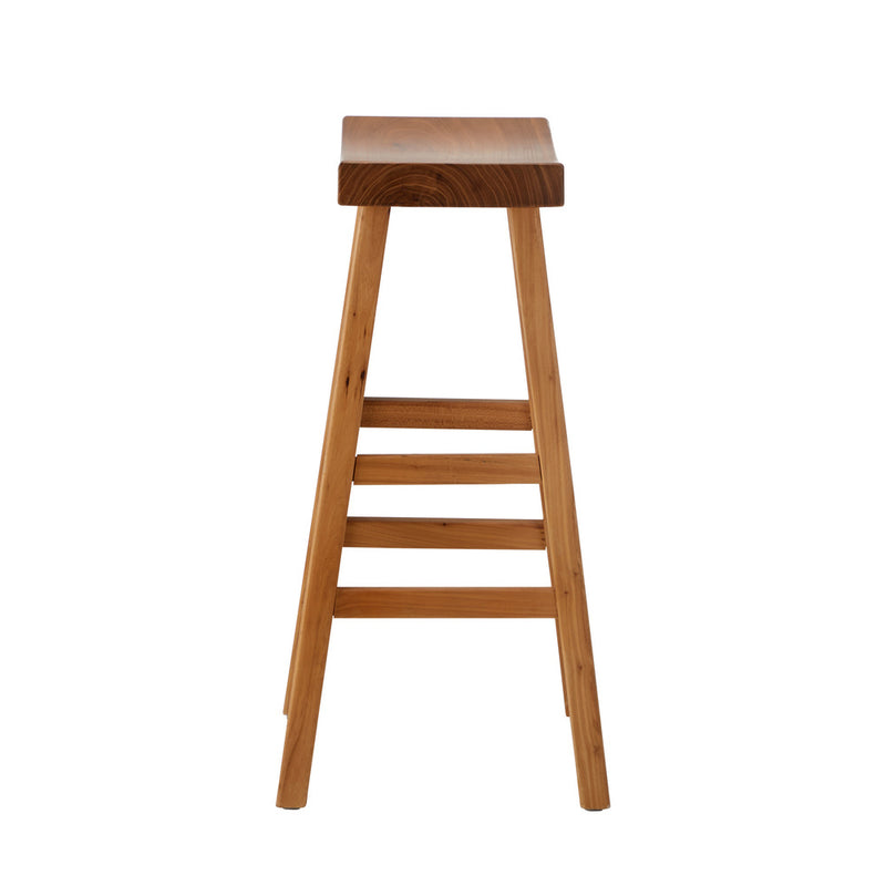 Oikiture Set of 4 Bar Stools Wooden Counter Chairs Natural