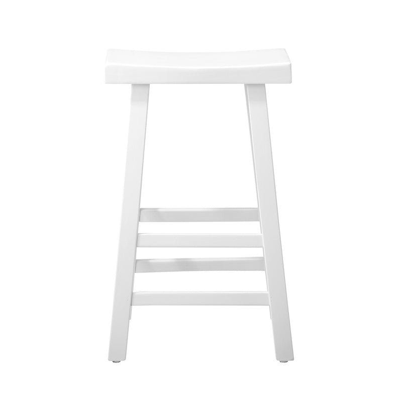 Oikiture Bar Stools Kitchen Stool Wooden Counter Chairs White