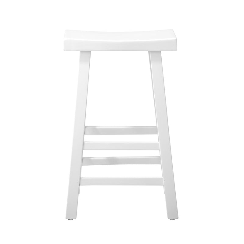 Oikiture Bar Stools Kitchen Stool Wooden Counter Chairs White