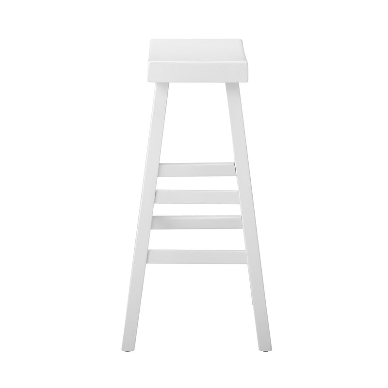 Oikiture Bar Stools Kitchen Stool Wooden Counter Chairs White