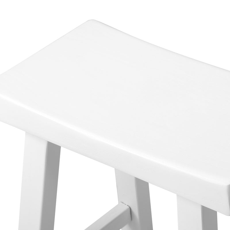 Oikiture Bar Stools Kitchen Stool Wooden Counter Chairs White