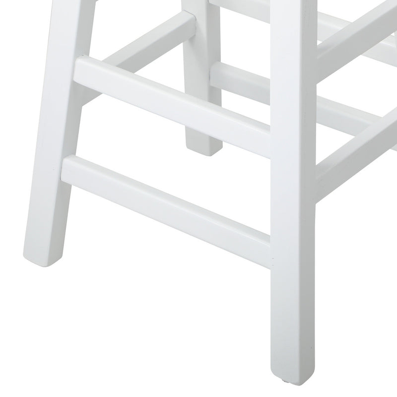 Oikiture Bar Stools Kitchen Stool Wooden Counter Chairs White