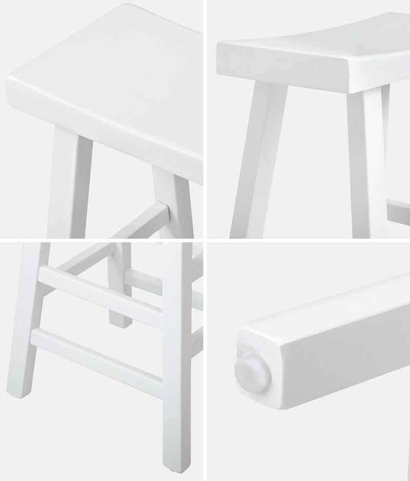 Oikiture Bar Stools Kitchen Stool Wooden Counter Chairs White