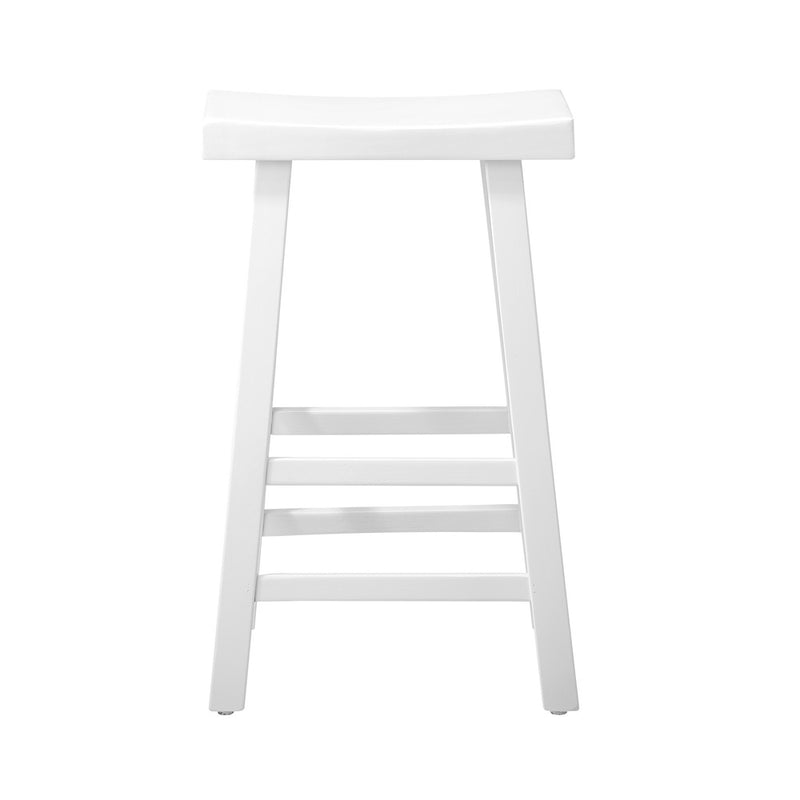 Oikiture 2X Bar Stools Kitchen Stool Wooden Counter Chairs White