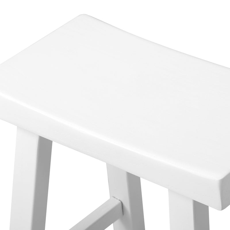 Oikiture 2X Bar Stools Kitchen Stool Wooden Counter Chairs White