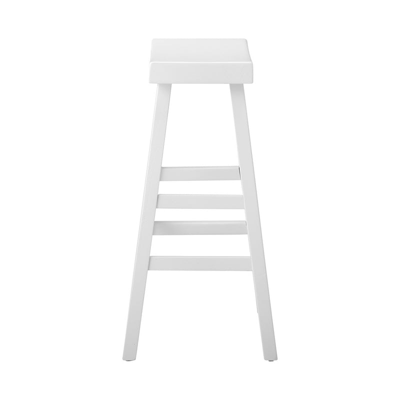 Oikiture 2X Bar Stools Kitchen Stool Wooden Counter Chairs White