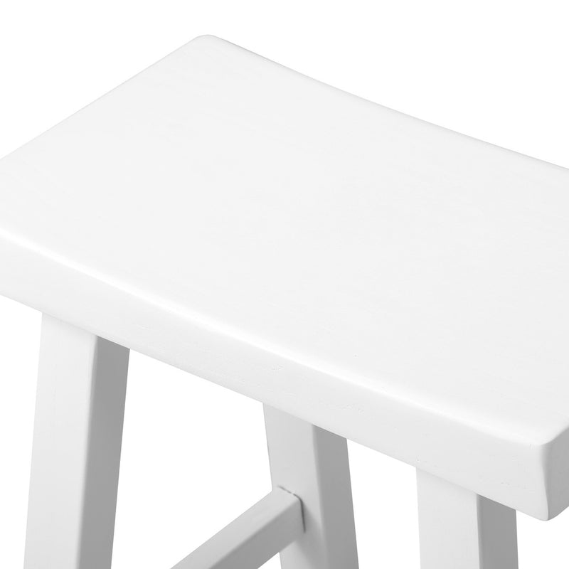 Oikiture 2X Bar Stools Kitchen Stool Wooden Counter Chairs White