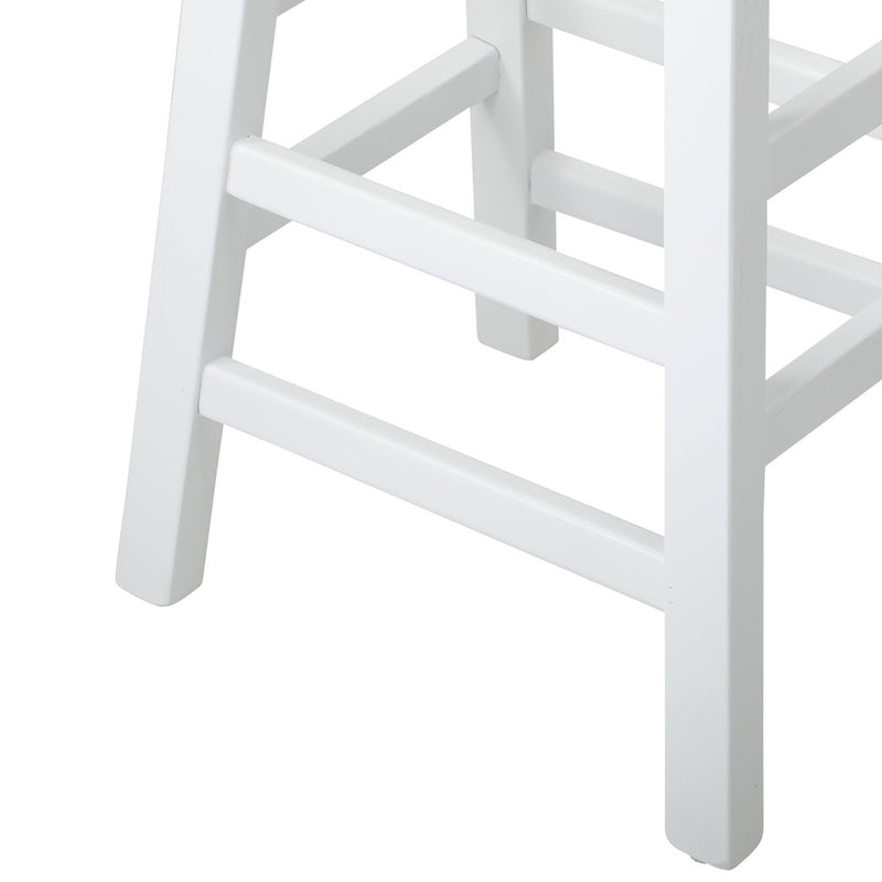 Oikiture 2X Bar Stools Kitchen Stool Wooden Counter Chairs White