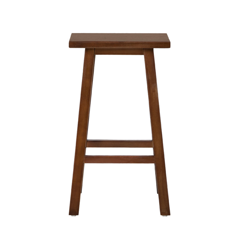 Oikiture 2x Bar Stool Kitchen Counter Dining Chair Footrest Walnut
