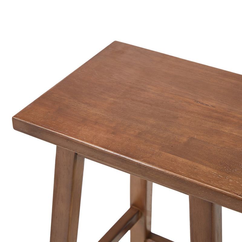 Oikiture 2x Bar Stool Kitchen Counter Dining Chair Footrest Walnut