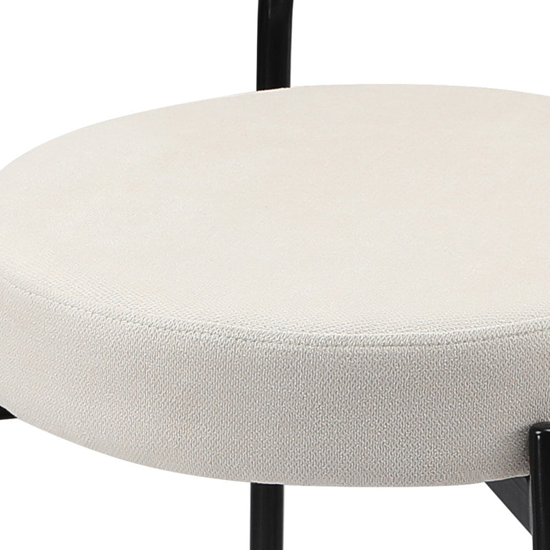 Oikiture 2x Bar Stools Polyester Linen Fabric Beige