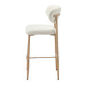 Oikiture 4x Bar Stools Boucle Fabric Natural White