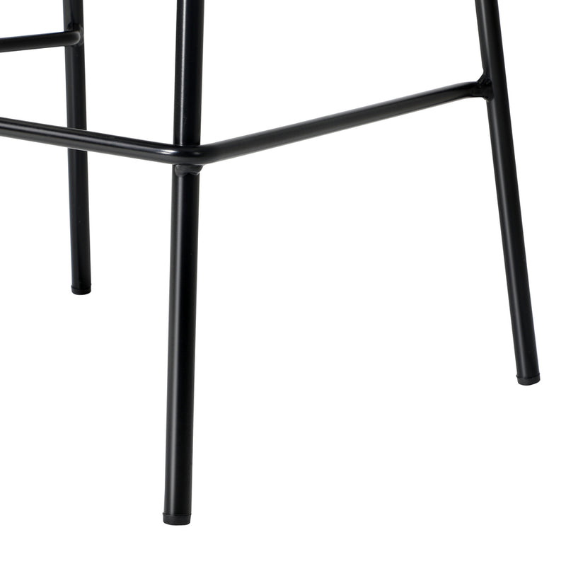 Oikiture 2x Kitchen Bar Stools Dinning Chairs Metal Black