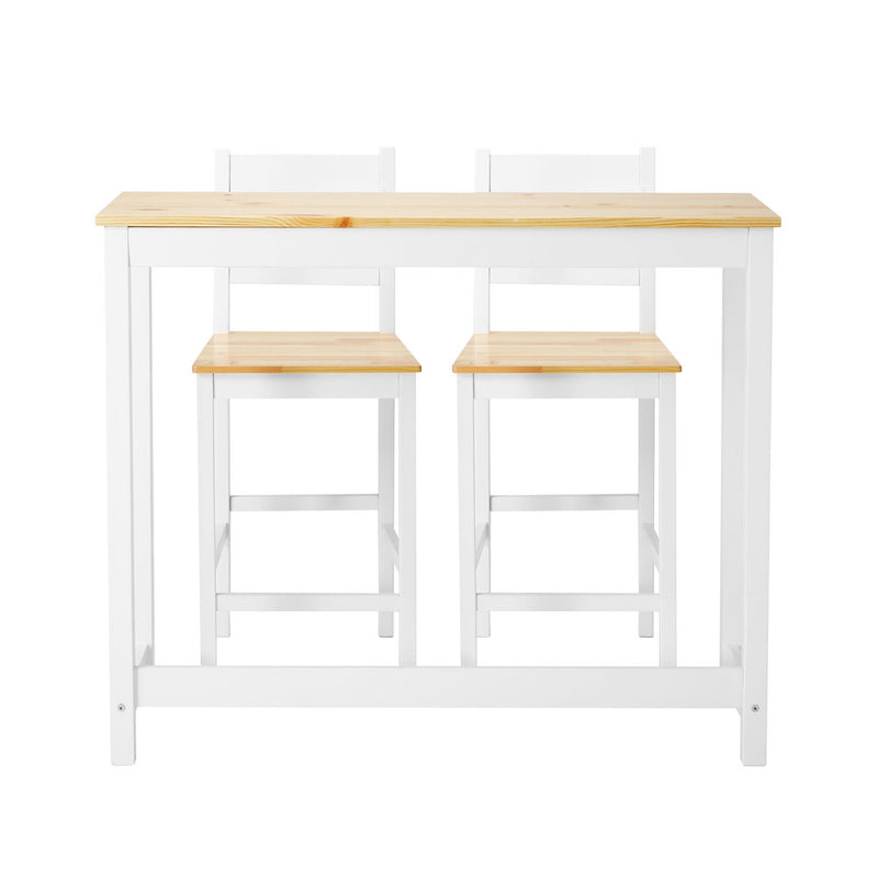 Oikiture 3PCS Bar Set Cafe Table&2 Stools