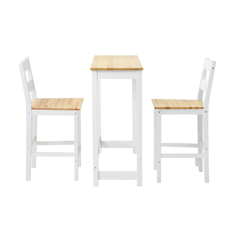 Oikiture 3PCS Bar Set Cafe Table&2 Stools