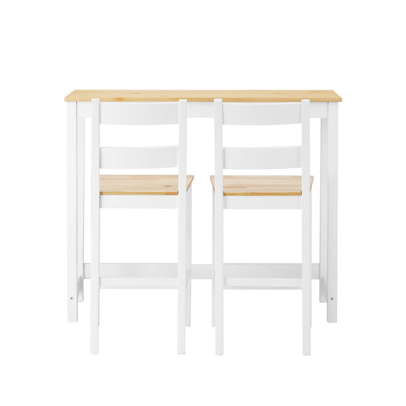 Oikiture 3PCS Bar Set Cafe Table&2 Stools