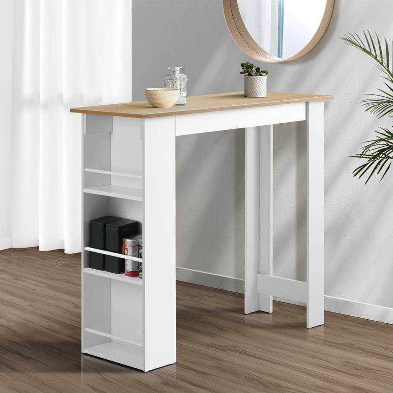 Oikiture Bar Table Dining Storage Shelf Wine Rack