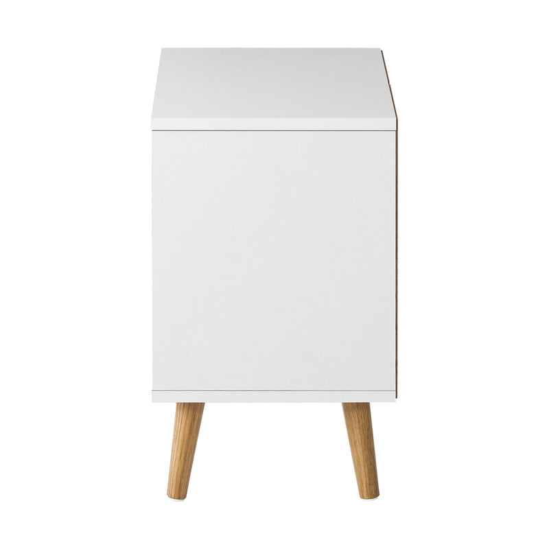 Oikiture Bedside Tables Set of 2 White