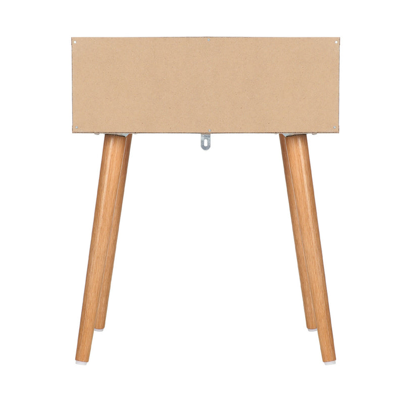 Oikiture Bedside Tables Set of 2 Rattan