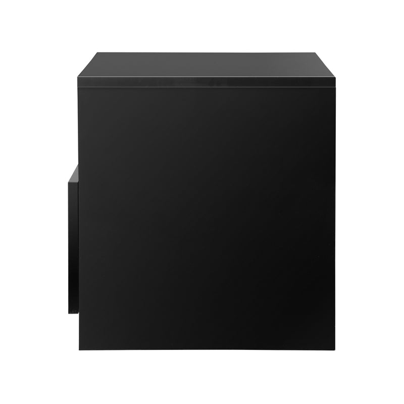 Oikiture Bedside Tables RGB LED High Gloss Black