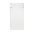 Oikiture Bedside Table RGB LED 3 Drawers White