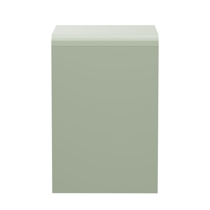 Oikiture Bedside Table Open Shelf Handle-Free Drawers Green