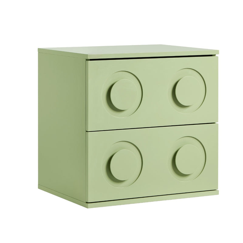 Oikiture Bedside Table 2 Drawers Nightstand Side Storage Cabinet Green