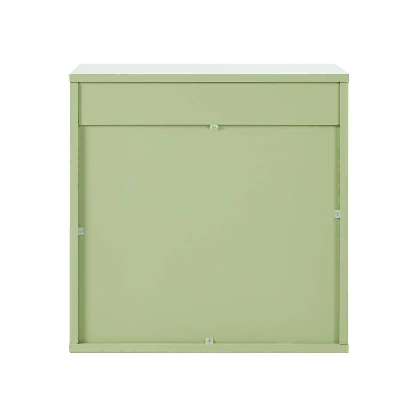 Oikiture Bedside Table 2 Drawers Nightstand Side Storage Cabinet Green