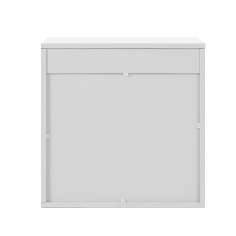 Oikiture Bedside Table 2 Drawers Nightstand Side Storage Cabinet White