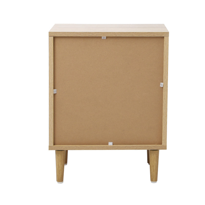 Oikiture Bedside Tables Set of 2 Nightstand Natural