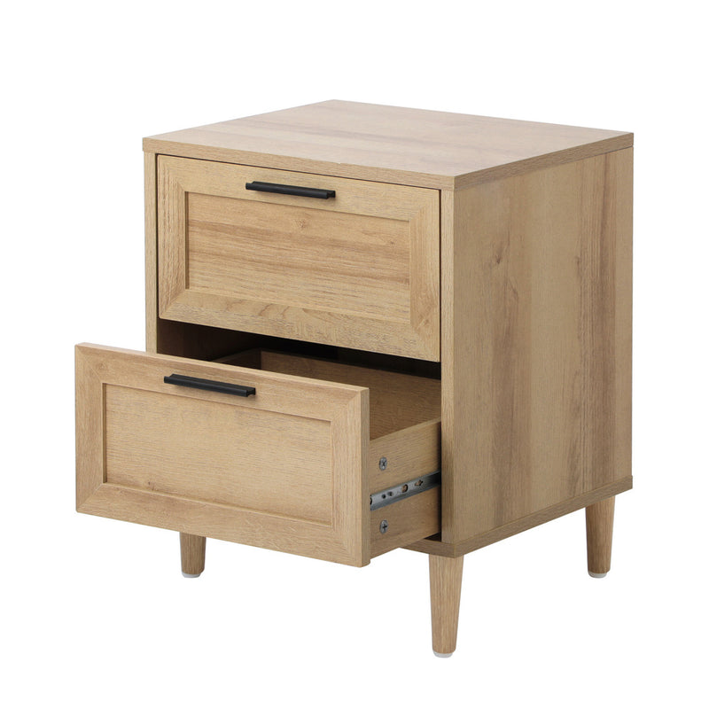 Oikiture Bedside Tables Set of 2 Nightstand Wood