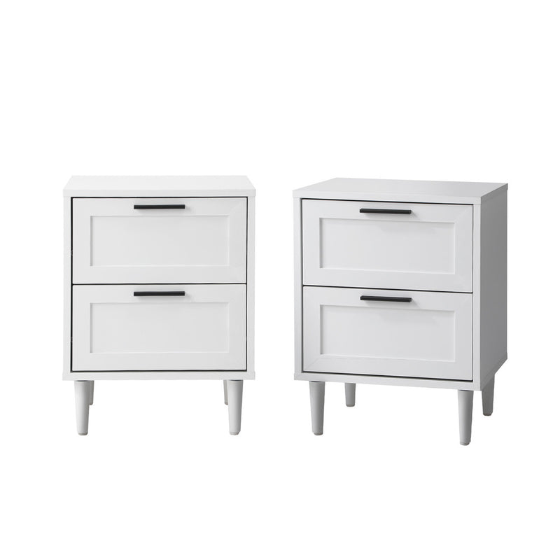 Oikiture Bedside Tables Set of 2 Nightstand White