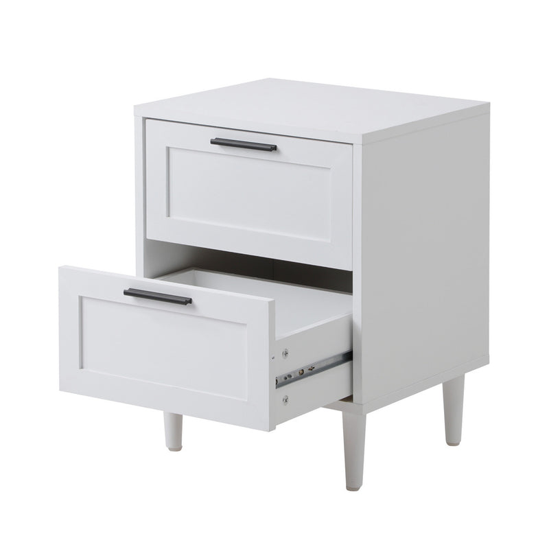 Oikiture Bedside Tables Set of 2 Nightstand White