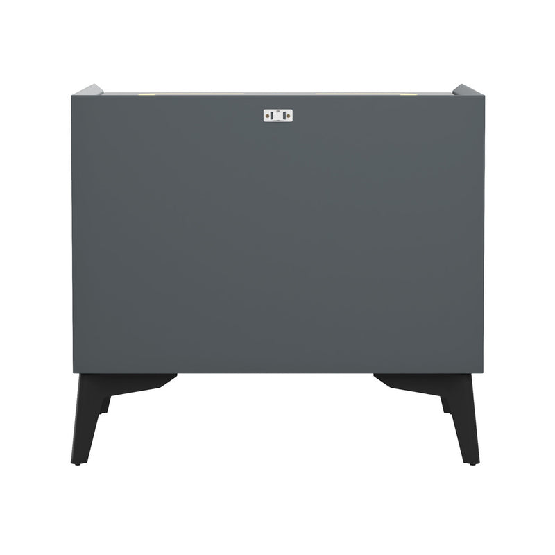 Oikiture 2x Smart Bedside Tables Wireless Charging LED Nightstand Grey