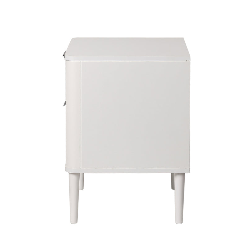 Oikiture Bedside Table 2 Drawers Nightstand White