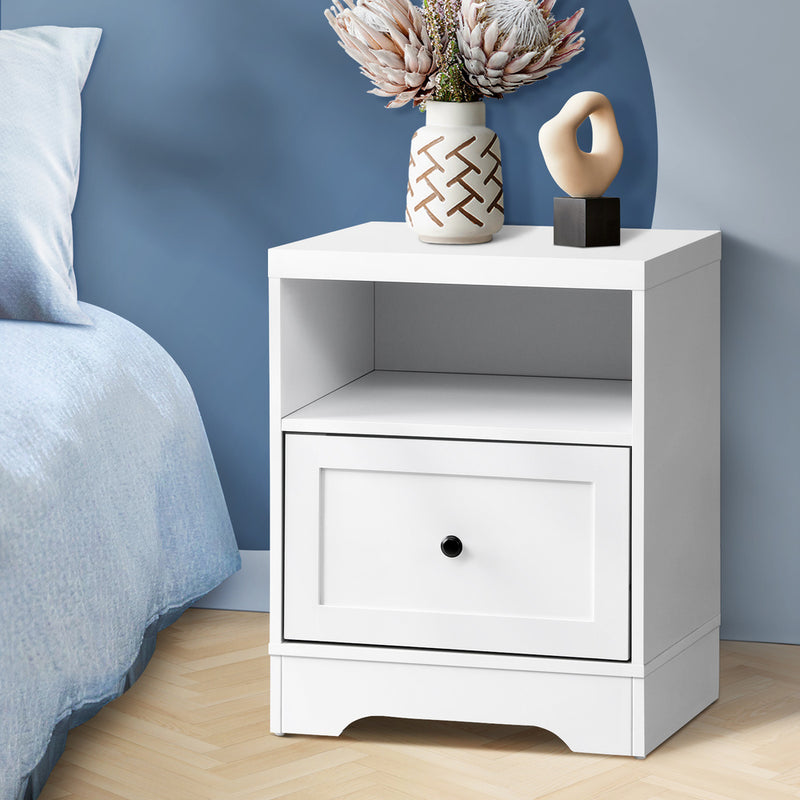 Oikiture 2PCS Bedside Tables Hamptons Furniture