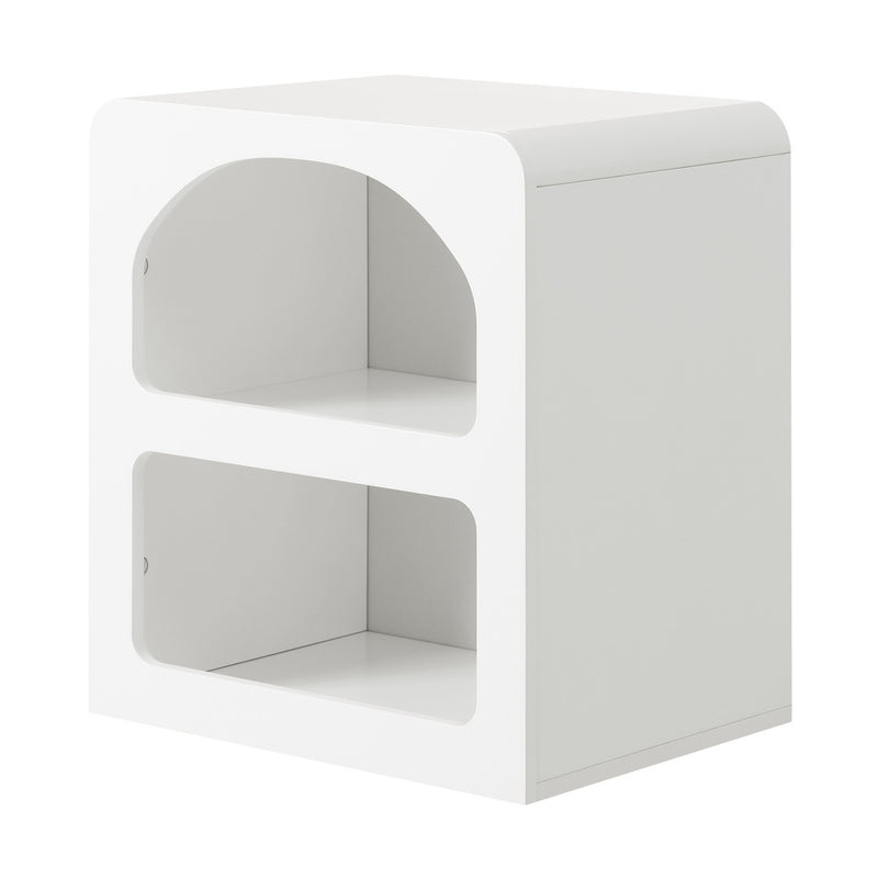 Oikiture Bedside Tables Set of 2 Display Shelf White