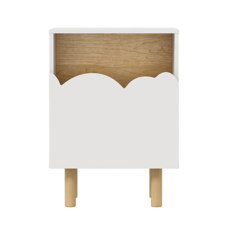 Oikiture Bedside Table Single Drawer Nightstand Kids Bedroom White