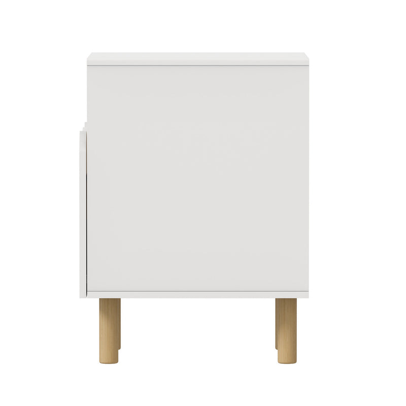 Oikiture Bedside Table Single Drawer Nightstand Kids Bedroom White