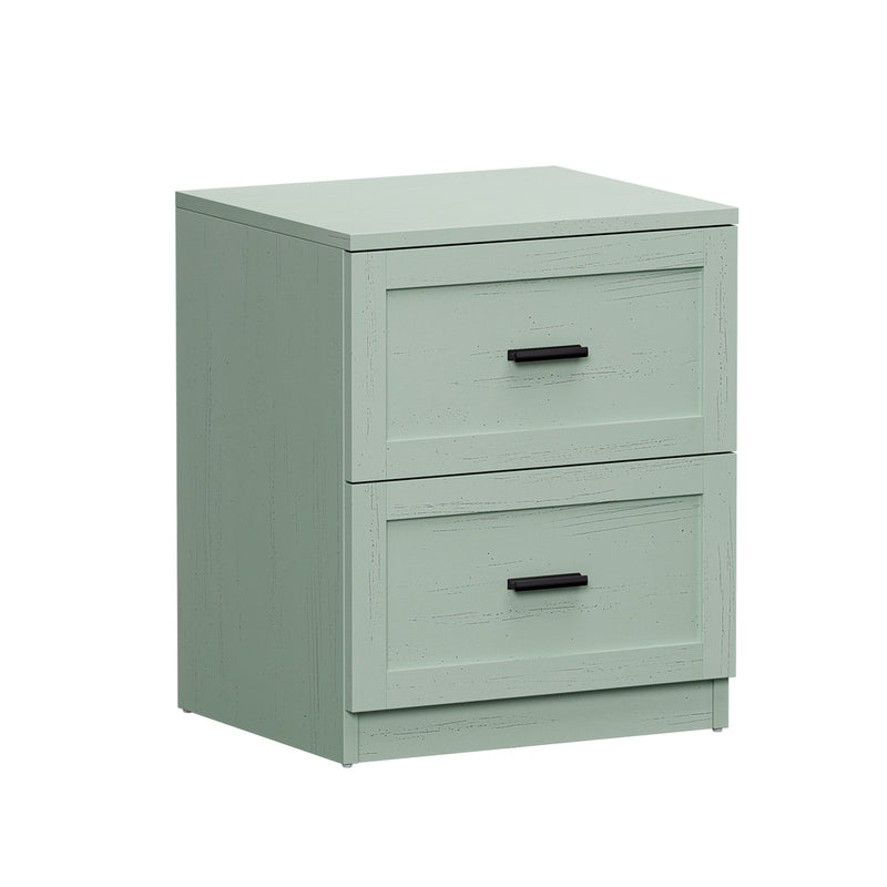 Oikiture 2PCS Bedside Table 2 Drawers Nightstand Green