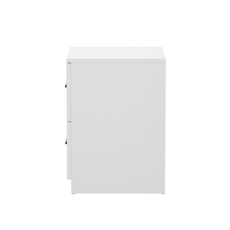 Oikiture 2PCS Bedside Table 2 Drawers Nightstand White