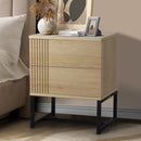 Oikiture Bedside Tables 2 Drawers Bedroom Metal