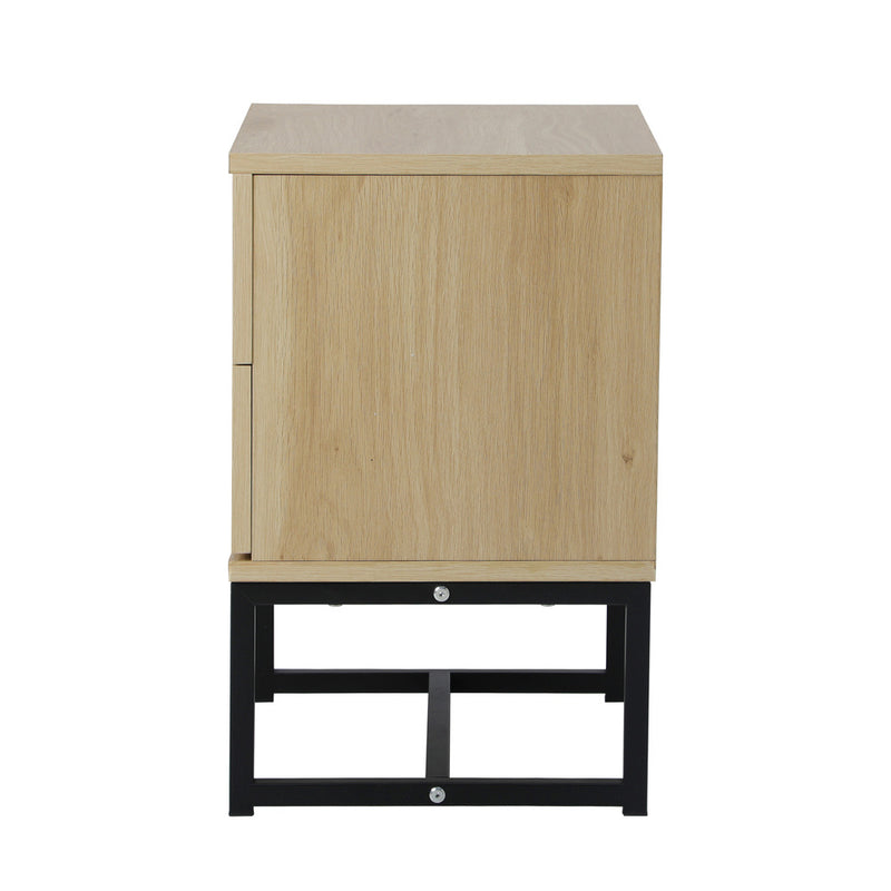 Oikiture Bedside Tables 2 Drawers Bedroom Metal
