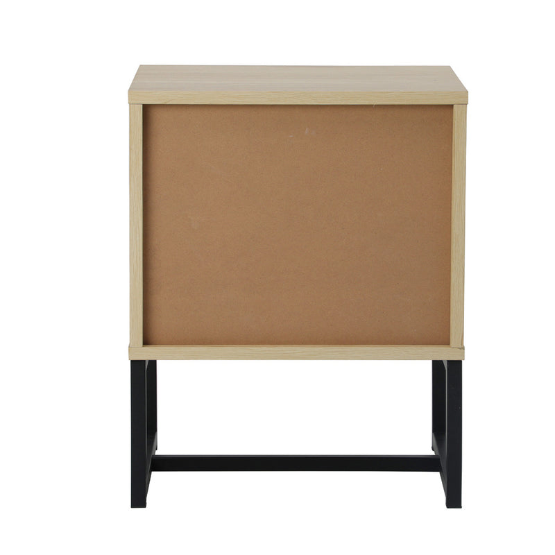 Oikiture Bedside Tables 2 Drawers Bedroom Metal