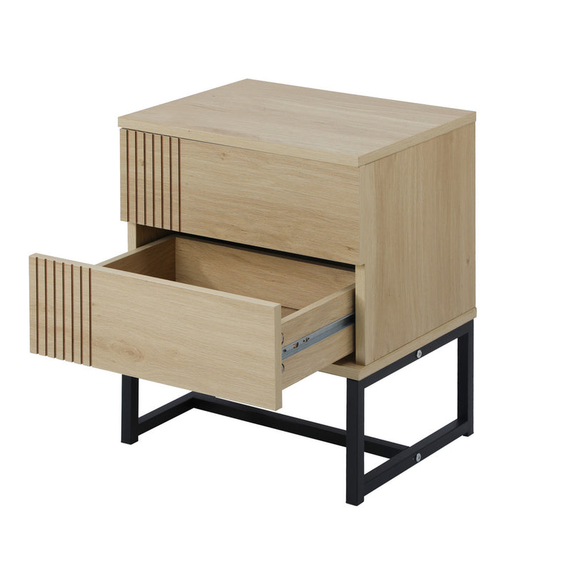 Oikiture Set of 2 Bedside Tables Bedroom Metal
