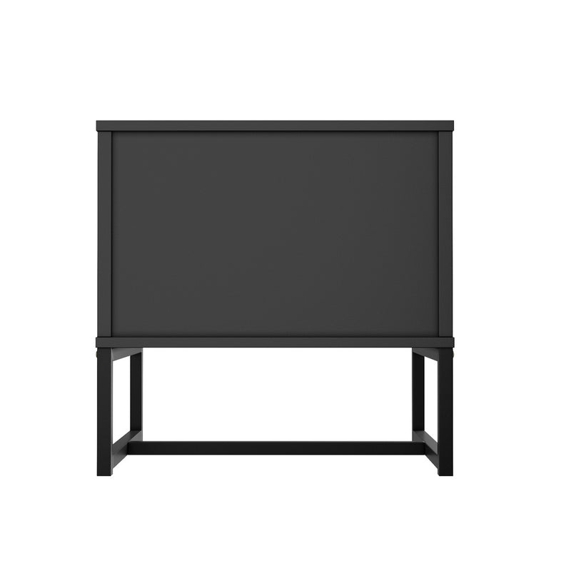 Oikiture Bedside Table 2 Drawers Storage Metal Industrial