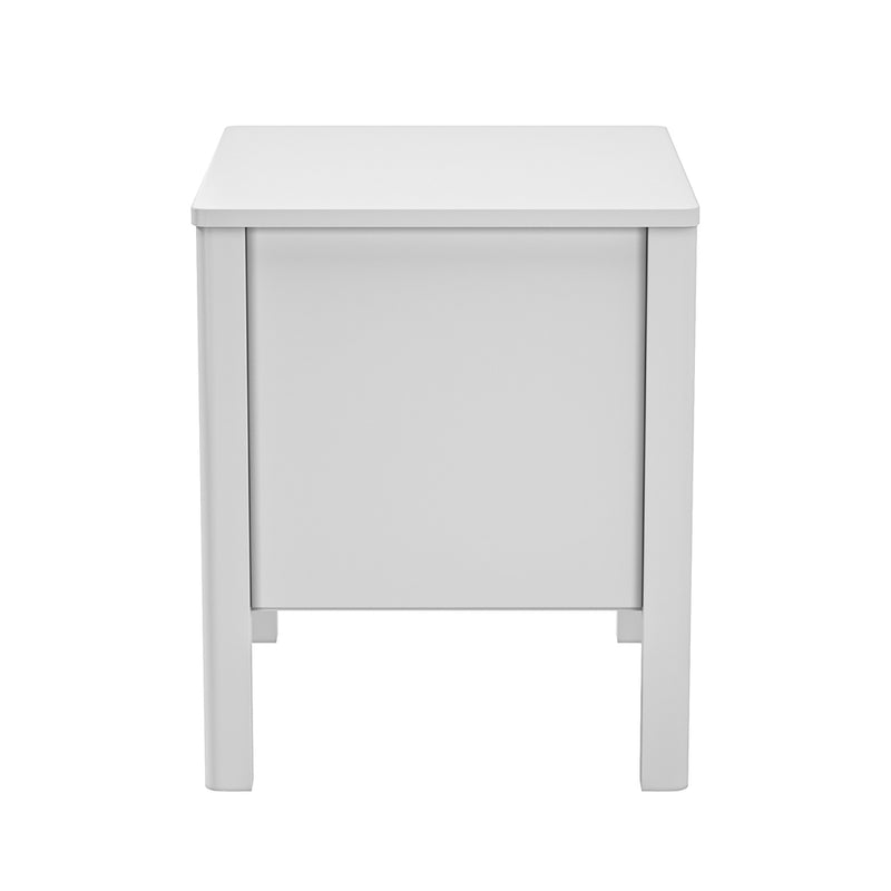 Oikiture Bedside Table 2 Drawers Nightstand Handle-free White